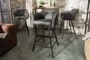 LuxD Dizajnová barová stolička Giuliana, antik sivá