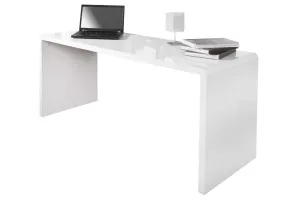 LuxD Kancelársky stôl Barter 160cm biely vysoký lesk 160 cm x 75 cm