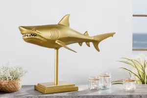 Dekoračná socha žralok AMEIS 70 cm Dekorhome Zlatá