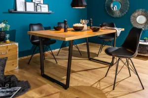 Estila Moderný hranatý jedálenský stôl Garret s čiernymi nohami 140cm