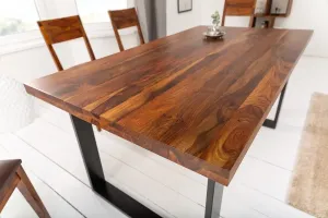 LuxD Dizajnový jedálenský stôl Thunder 140 cm sheesham hnedý
