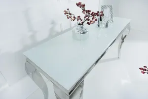 LuxD Dizajnová konzola Rococo 145cm biela / strieborná
