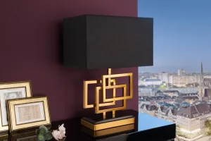 Estila Dizajnová stolná lampa Tulsa zlatá