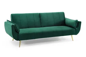 LuxD Rozkladacia sedačka Amiyah 215 cm smaragdovozelený zamat