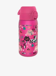 Tmavo ružová vzorovaná fľaša Ion8 Leak Proof Cats (350 ml)