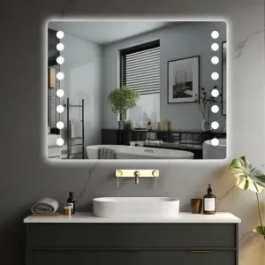 IREDA Kúpeľňové LED zrkadlo s osvetlením, 80 x 60 cm #7840599