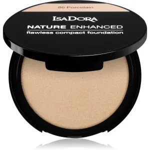 IsaDora Nature Enhanced Flawless Compact Foundation krémový kompaktný make-up odtieň 80 Porcelain 10 g