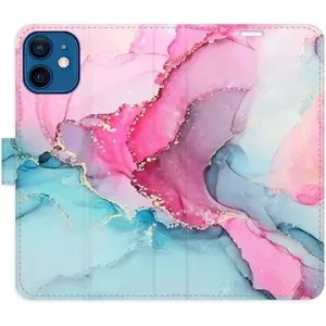 iSaprio flip puzdro PinkBlue Marble pre iPhone 12 mini