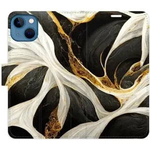iSaprio flip puzdro BlackGold Marble na iPhone 13