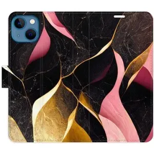 iSaprio flip puzdro Gold Pink Marble 02 pre iPhone 13
