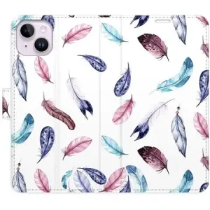 iSaprio flip puzdro Colorful Feathers pre iPhone 14 Plus