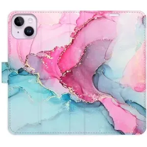 iSaprio flip puzdro PinkBlue Marble pre iPhone 14 Plus