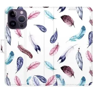 iSaprio flip puzdro Colorful Feathers na iPhone 14 Pro Max