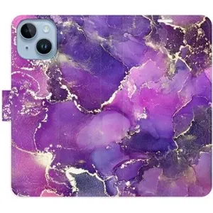 iSaprio flip puzdro Purple Marble na iPhone 14