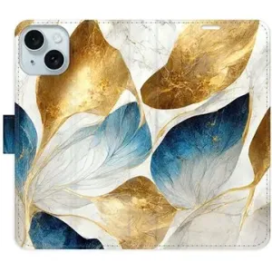 iSaprio GoldBlue Leaves pro iPhone 15 Plus