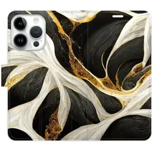 iSaprio flip puzdro BlackGold Marble na iPhone 15 Pro