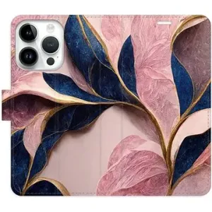 iSaprio flip puzdro Pink Leaves pre iPhone 15 Pro