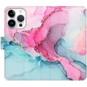 iSaprio flip puzdro PinkBlue Marble pre iPhone 15 Pro