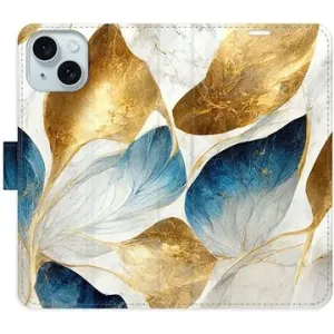 iSaprio GoldBlue Leaves na iPhone 15