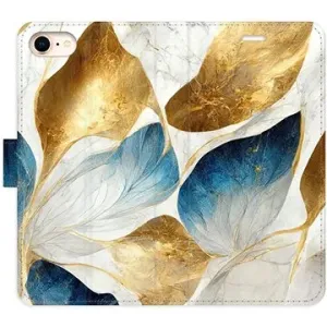 iSaprio flip puzdro GoldBlue Leaves pre iPhone 7/8/SE 2020