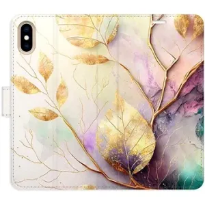 iSaprio flip puzdro Gold Leaves 02 pre iPhone X/XS