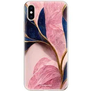 iSaprio Pink Blue Leaves pre iPhone XS