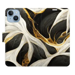 Flipové puzdro iSaprio - BlackGold Marble - iPhone 14