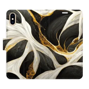Flipové puzdro iSaprio - BlackGold Marble - iPhone X/XS