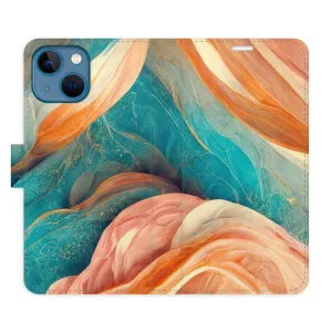 Flipové puzdro iSaprio - Blue and Orange - iPhone 13 mini
