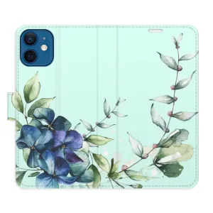 Flipové puzdro iSaprio - Blue Flowers - iPhone 12 mini