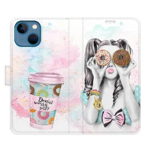 Flipové puzdro iSaprio - Donut Worry Girl - iPhone 13 mini