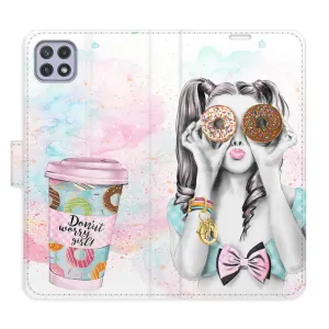 Flipové puzdro iSaprio - Donut Worry Girl - Samsung Galaxy A22 5G