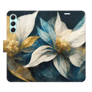 Flipové puzdro iSaprio - Gold Flowers - Samsung Galaxy A34 5G