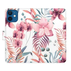 Flipové puzdro iSaprio - Pink Flowers 02 - iPhone 12 mini