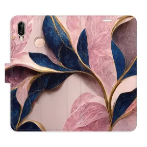 Flipové puzdro iSaprio - Pink Leaves - Huawei P20 Lite