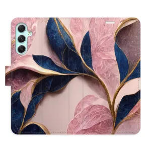 Flipové puzdro iSaprio - Pink Leaves - Samsung Galaxy A34 5G