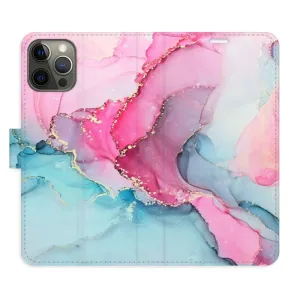 Flipové puzdro iSaprio - PinkBlue Marble - iPhone 12/12 Pro