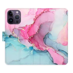 Flipové puzdro iSaprio - PinkBlue Marble - iPhone 14 Pro Max