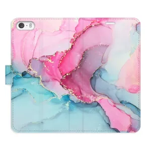Flipové puzdro iSaprio - PinkBlue Marble - iPhone 5/5S/SE