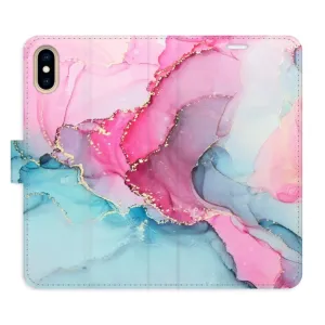 Flipové puzdro iSaprio - PinkBlue Marble - iPhone X/XS