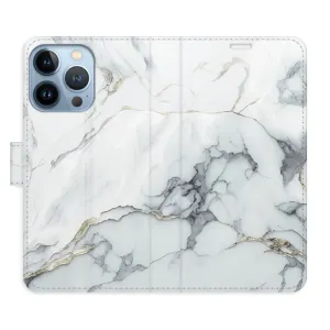 Flipové puzdro iSaprio - SilverMarble 15 - iPhone 13 Pro