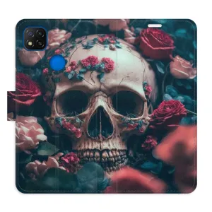 Flipové puzdro iSaprio - Skull in Roses 02 - Xiaomi Redmi 9C