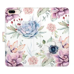 Flipové puzdro iSaprio - Succulents Pattern - iPhone 7 Plus