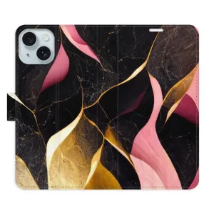 Flipové puzdro iSaprio - Gold Pink Marble 02 - iPhone 15 Plus