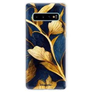 Odolné silikónové puzdro iSaprio - Gold Leaves - Samsung Galaxy S10