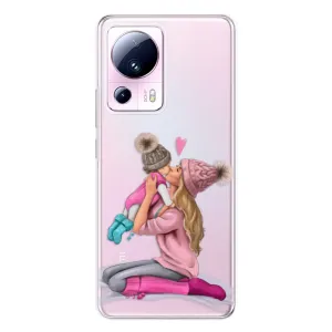 Odolné silikónové puzdro iSaprio - Kissing Mom - Blond and Girl - Xiaomi 13 Lite