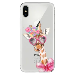 Odolné silikónové puzdro iSaprio - Lady Giraffe - iPhone X