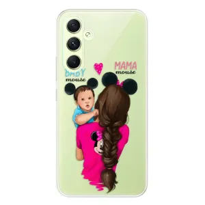 Odolné silikónové puzdro iSaprio - Mama Mouse Brunette and Boy - Samsung Galaxy A54 5G