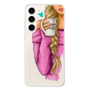 Odolné silikónové puzdro iSaprio - My Coffe and Blond Girl - Samsung Galaxy S23+ 5G