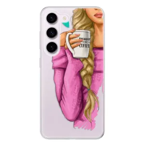 Odolné silikónové puzdro iSaprio - My Coffe and Blond Girl - Samsung Galaxy S23 5G